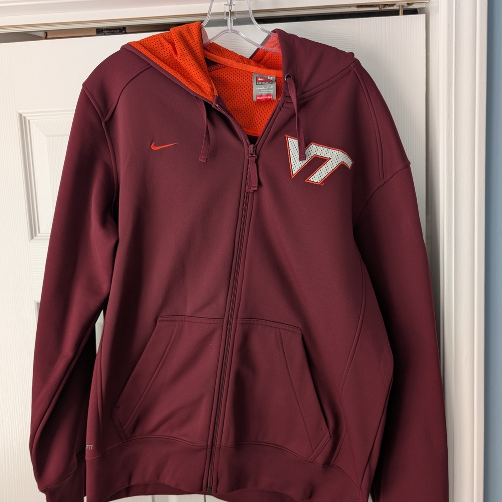 Nike Kids Burgundy and Orange Zip-Up Jacket